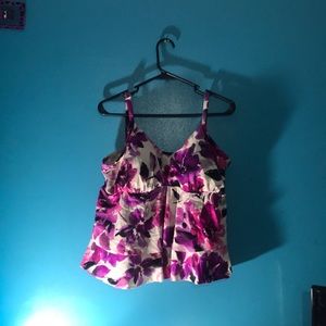 Floral tankini bathing suit top Size 18